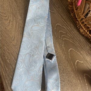 Laurant Bennet Milano Light Blue Paisley Men's Tie - Classic Formal Accessory